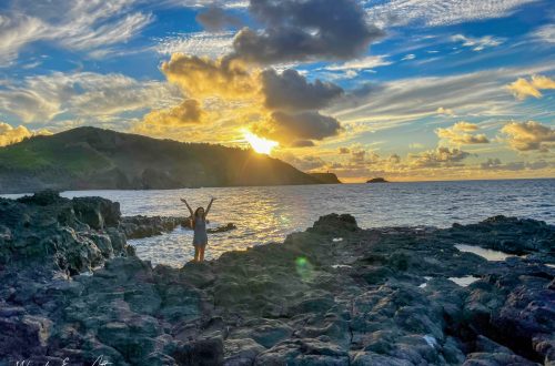 Sunset at Mokolea Pools, Lava Tide Pool Kauai